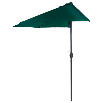 Pure Garden 9' Half Round Patio Umbrella, Hunter Green