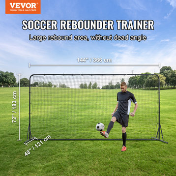 VEVOR 12x6FT Soccer Rebounder Net Iron Soccer Training Equipment Portable Bag