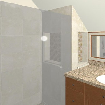 3D Concept - Small bathroom remodel, Columbia, CT