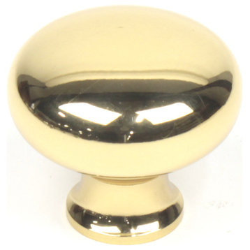 Elegance 1-1/4" Solid Brass Knob, Polished Brass