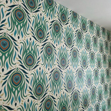Wallpaper installation Living Room in Troutdale