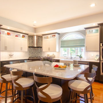 Steel gray and white two toned kitchen Chelmsford MA