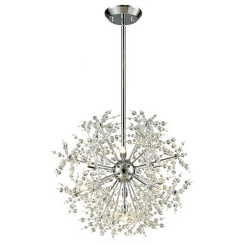Modern Contemporary Luxe Seven Light Chandelier in Polished Chrome Finish