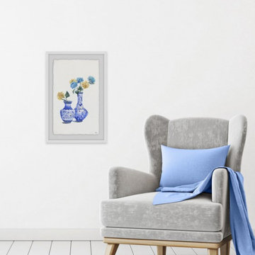 "Two Vases with Flowers" Framed Painting Print