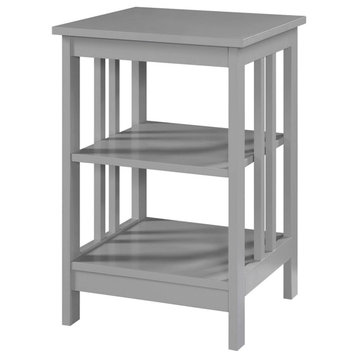 Mission End Table With Shelves