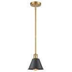 Innovations Lighting - Innovations Lighting 516-1S-SG-M8-BK Smithfield, 1 Light Mini Pendant Indust - Innovations Lighting Smithfield 1 Light 7 inch AntSmithfield 1 Light M Satin GoldUL: Suitable for damp locations Energy Star Qualified: n/a ADA Certified: n/a  *Number of Lights: 1-*Wattage:100w Incandescent bulb(s) *Bulb Included:No *Bulb Type:Incandescent *Finish Type:Satin Gold