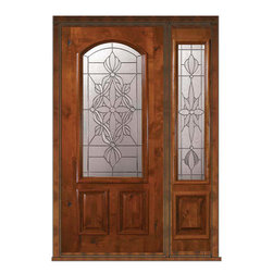 Prehung Sidelite Door 80 Wood Alder Evangeline Arch Lite Glass - Front Doors