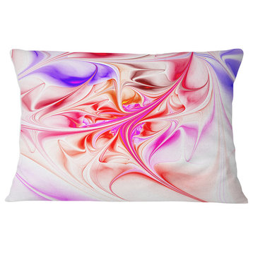 Unique Red Fractal Design Pattern Abstract Throw Pillow, 12"x20"