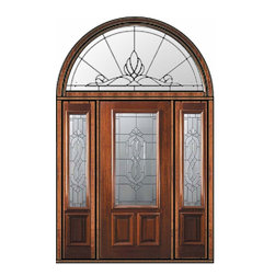 Prehung Side lights-Transom Door 80 Mahogany Kensington 2/3 Lite - Front Doors