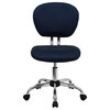 Mid-Back Navy Mesh Padded Swivel Task Office Chair with Chrome Base