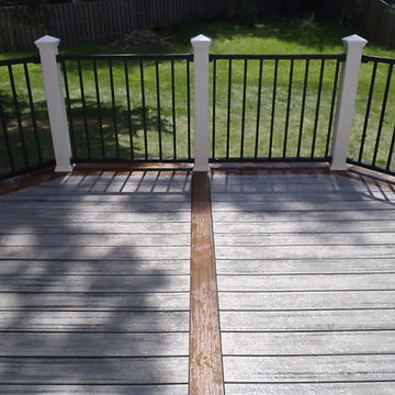 Reveal Rails Island Mist Decking and Spiced Rum Border