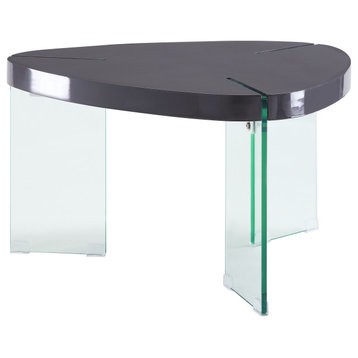 ACME Noland Coffee Table, Gray High Gloss and Clear Glass
