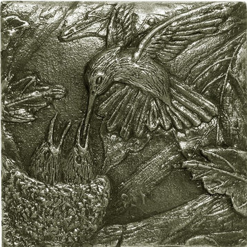 Hummingbird Tile, Set of 12, Silver