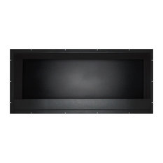 Built-In Black Steel Fireplace Insert, 126x52 cm