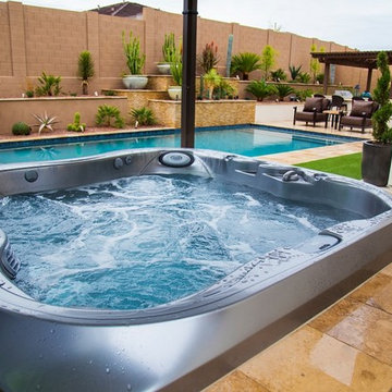 Jacuzzi, Pool, and Grill Backyard