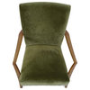 Midcentury Velvet Olive Green Arm Chair