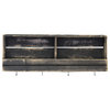 Rustic Slatted Wall Shelf, Black, 30"