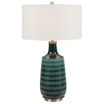 Uttermost Scouts Deep Green Table Lamp