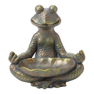 Alpine Pensative Sleeping Frog Statue 15 inch Tall