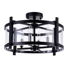 CWI Lighting 9827C18-4-101 4-Light Flush Mount With Black Finish