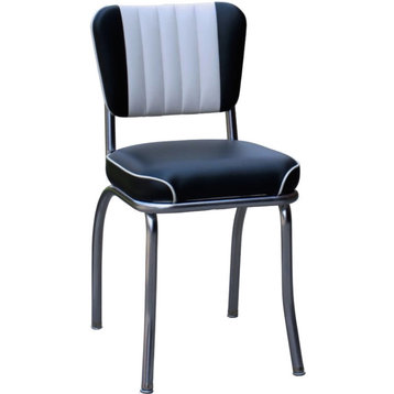 2-Tone Channel Back Retro Diner Chair, Waterfa