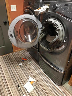 Here's a story on a Whirlpool, front loading washer that exploded