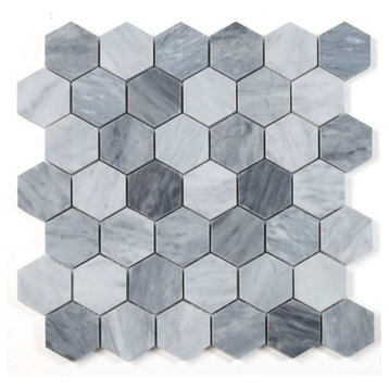 Hexagon Mix Grey Honed 2 x 2 11.75 x 12