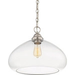 Savoy House - Savoy House 1-2070-1-SN Shane - 1 Light Pendant - Make a statement with the wide, bubble-like clearShane 1 Light Pendan Satin Nickel Clear G *UL Approved: YES Energy Star Qualified: n/a ADA Certified: n/a  *Number of Lights: 1-*Wattage:60w E26 Medium Base bulb(s) *Bulb Included:No *Bulb Type:E26 Medium Base *Finish Type:Satin Nickel