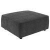 Coaster Sunny Upholstered Square Fabric Ottoman in Dark Charcoal