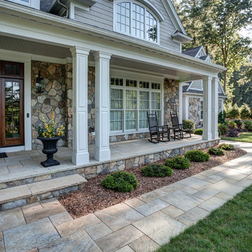 Stately Stone and Clapboard Home