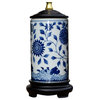 Blue and White Motif Porcelain Vase Table Lamp 15"