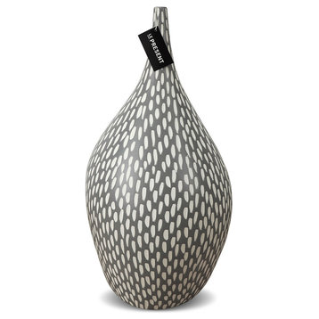 Dame Ceramic Vase in Dash Gray Matte 15.5"H