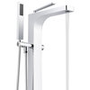 Qubic Free Standing Tub Filler 39" Tall, Polished Chrome