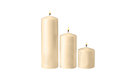 Ivory Pillar Candles, Set of 3