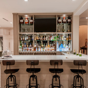 Residential Concrete Bar with Integrated Champagne Trough and Sink