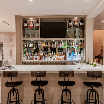 Residential Concrete Bar with Integrated Champagne Trough and Sink