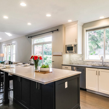 Modern Craftsman Family Room and Kitchen