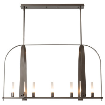 Hubbardton Forge 131075-02-FD Triomphe 9-Light Linear Pendant, Bronze Finish and Frosted Glass