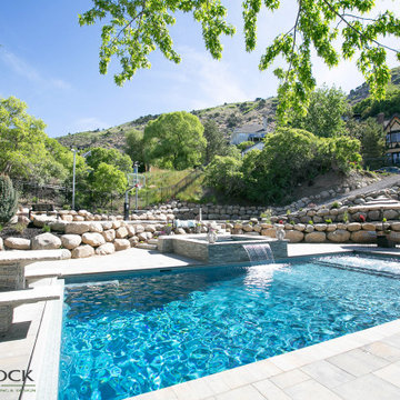 Triple Diving Board, Hot Tub and Waterfall