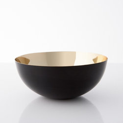 Dia Stainless Steel 2 Tone Onyx / Gold Bowl - Medium - Decorative Bowls