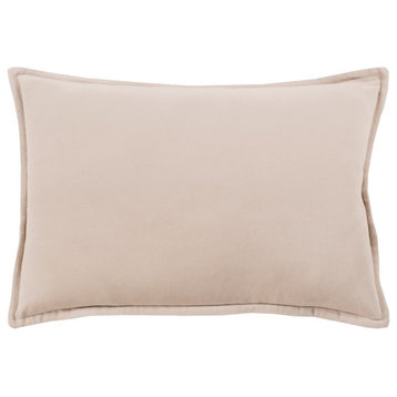 Cotton Velvet by Surya Poly Fill Pillow, Taupe, 13' x 19'