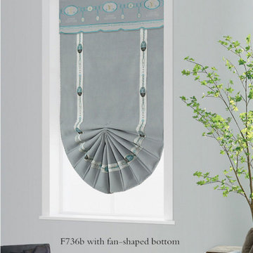 QYBHF736 High Quality Chenille Custom Made Roman Blinds For Home Decoration