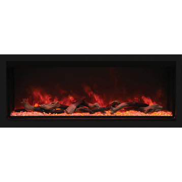 55" Tall Indoor or Outdoor Electric Built-in only with black steel surround