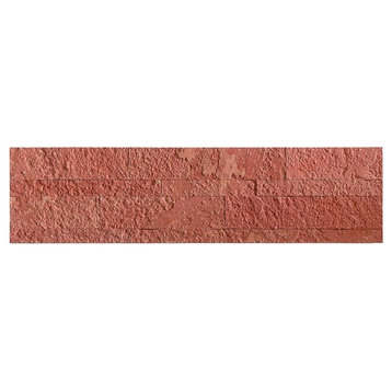 15 SFT BOX Peel & Stick Backsplash 6x24 Stone Tile Collection, Red Sandstone, 6x