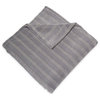 Serta Damask Stripe Plush Blanket Machine Washable  Twin Grey