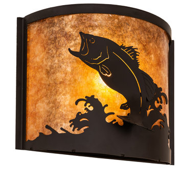 11 Wide Leaping Bass Wall Sconce