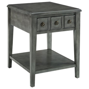 Linon Sadie Wood Side Accent Table in Gray