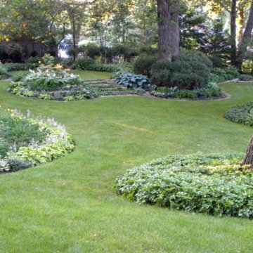 Curvilinear Landscape Design for Residential Property--Summer