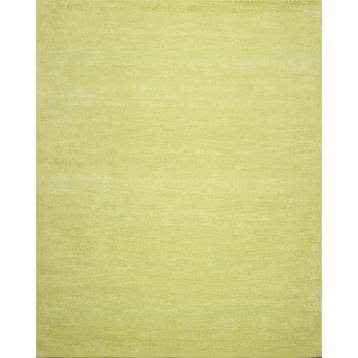 8'x10' Hand Tufted Wool Solid Oriental Area Rug Lemon, Color