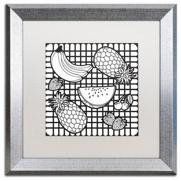 Hello Angel 'Fruit' Art, Silver Frame, White Mat, 16x16